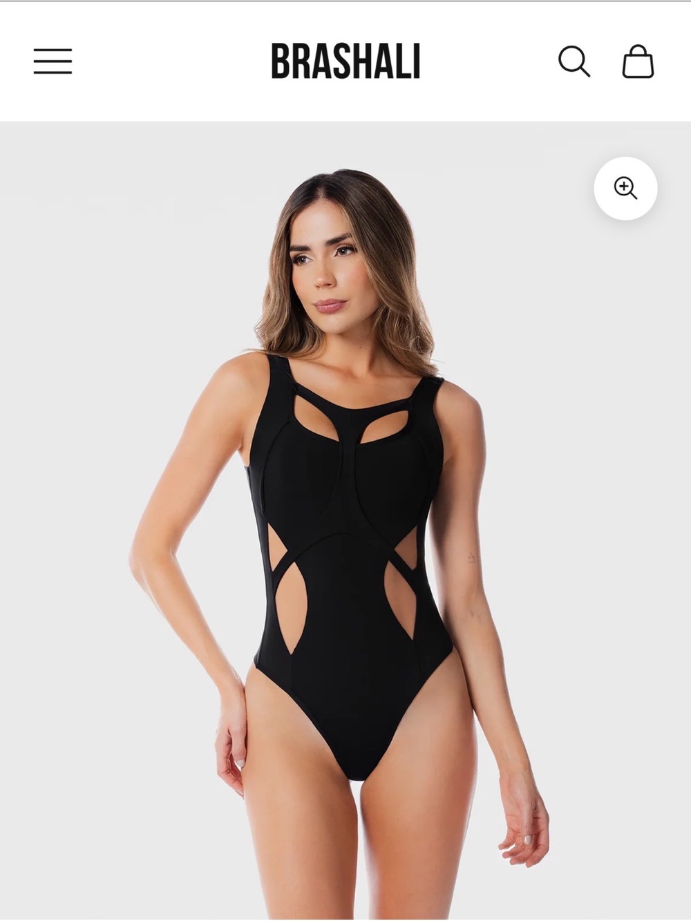 Brashali Ferrara  Bodysuit  Black Cutout One-Piece Size S- Made in Colombia